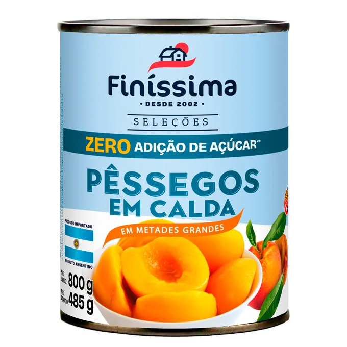 Pêssegos em Calda Zero Açúcar Finíssima - 800g