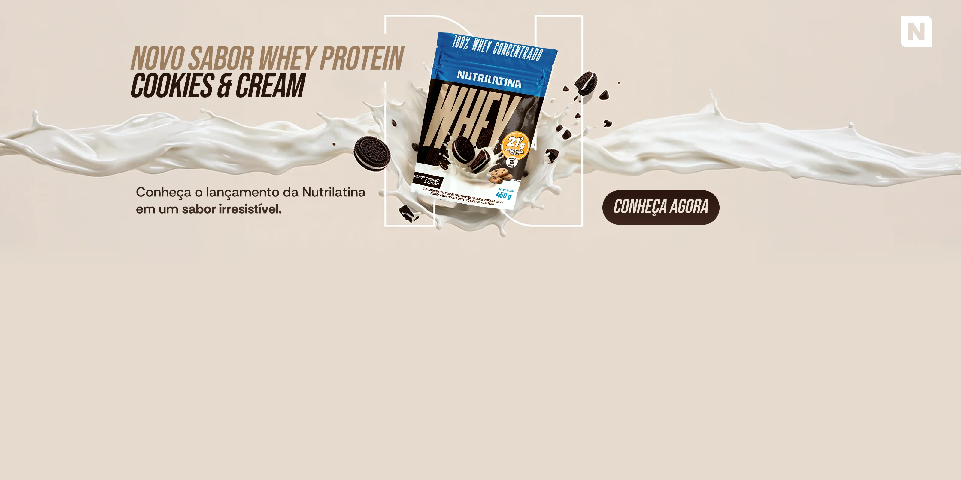 Novo sabor Whey Protein Cookies & Cream Nutrilatina